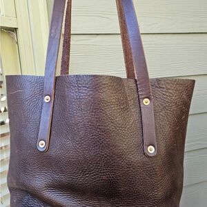 Sophisticated Dark Brown Leather Tote